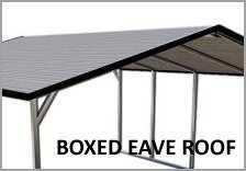 Carport with Storage Boxed Eave Roof