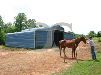 Metal Horse Barn | Regular Roof | 36W x 26L x 9H | Shelter