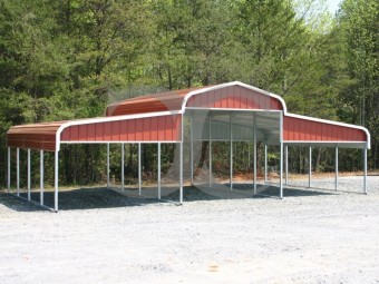 Metal Barn Shelter | Regular Roof | 36W x 21L x 10H | Metal Ag Shelter