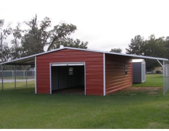 Metal Barn Shed | Boxed Eave Roof | 42W x 26L x 8H | Lean-tos