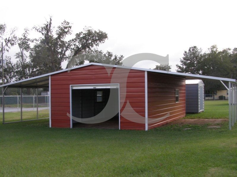 metal barn shed boxed eave roof 42w x 26l x 8h lean-tos