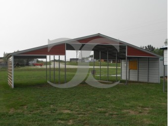 Metal Barn Shelter | Vertical Roof | 44W x 21L x 10H | Barn