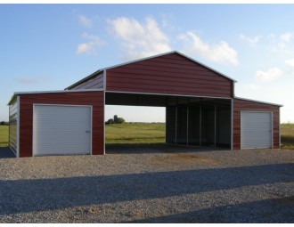 Carolina Style Barn | Boxed Eave Roof | 48W x 26L x 12H | Raised Center Aisle