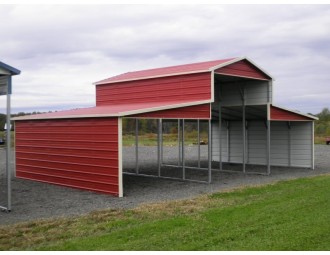 Metal Barn Shelter | Boxed Eave Roof | 36W x 21L x 12H | Carolina Barn