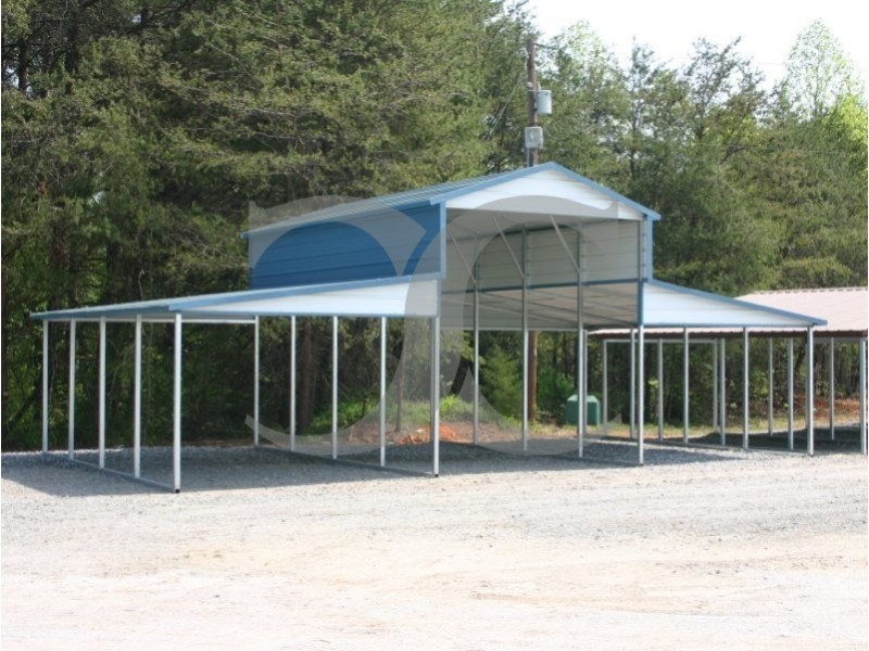 Metal Carolina Barn | Boxed Eave Roof | 36W x 21L x 12H | Barn Shelter