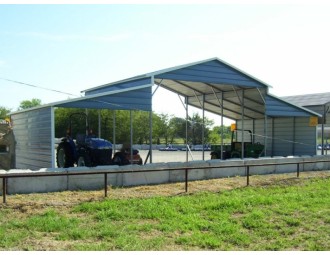 Carolina Metal Barn | Boxed Eave Roof | 42W x 21L x 12H | Raised Center