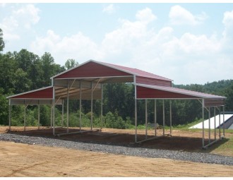Steel Barn Shelter | Boxed Eave Roof | 42W x 21L x 12H | Barn Shed