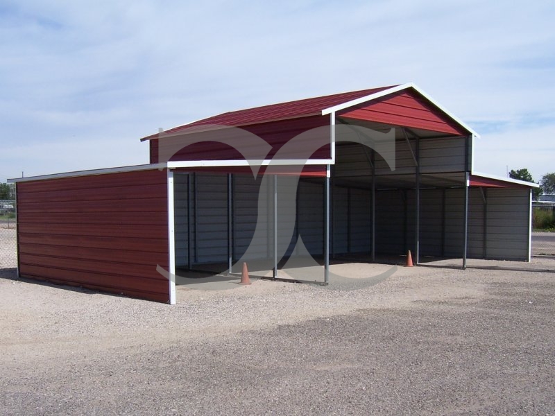Metal Barn | Boxed Eave Roof | 44W x 21L x 12H | Metal Shelter