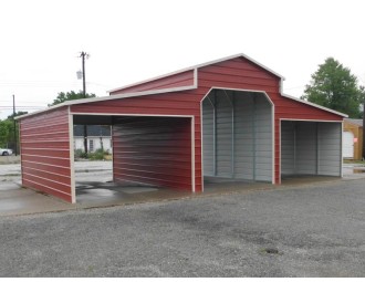 Metal Horse Barn | Boxed Eave Roof | 36W x 26L x 12H | Raised Center Barn