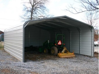 Carport | Regular Roof | 18W x 21L x 6H | Both Sides Closed | Back End Closed