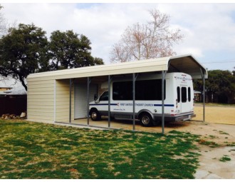 Carport | Regular Roof Roof | 16W x 36L x 8H Utility Carport