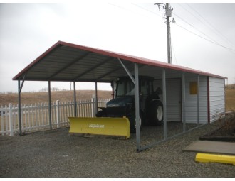 Carport | Boxed Eave Roof | 18W x 31L x 6H Utility Carport Combo