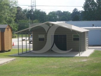 Carport | Boxed Eave Roof | 22W x 26L x 7H Utility Carport Combo