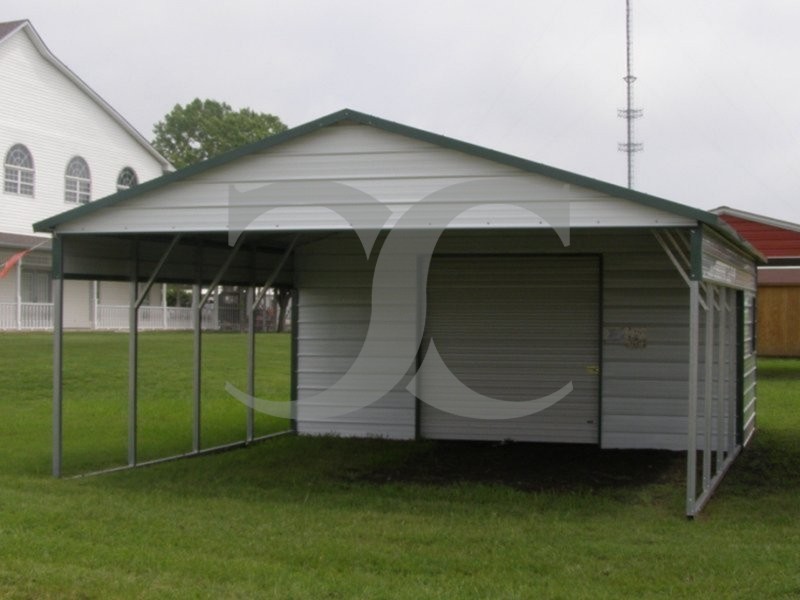Carport Boxed Eave Roof 24w X 26l X 8h Utility Carport Combo