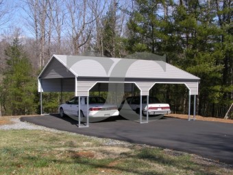 Double Wide Carport 20' Wide x 21' Long x 8' High