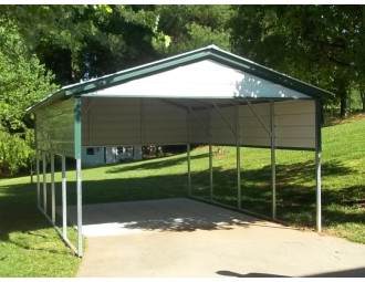 Carport | Vertical Roof | 12W x 21L x 7H` | 2 Gables | 2 Panels