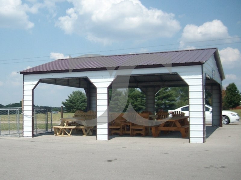 Carport Vertical Roof 24w X 26l X 9h Pavilion Carport With