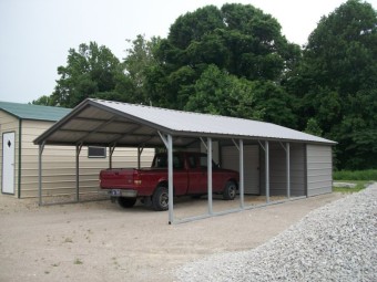 Carport | Vertical Roof | 18W x 36L x 7H Utility