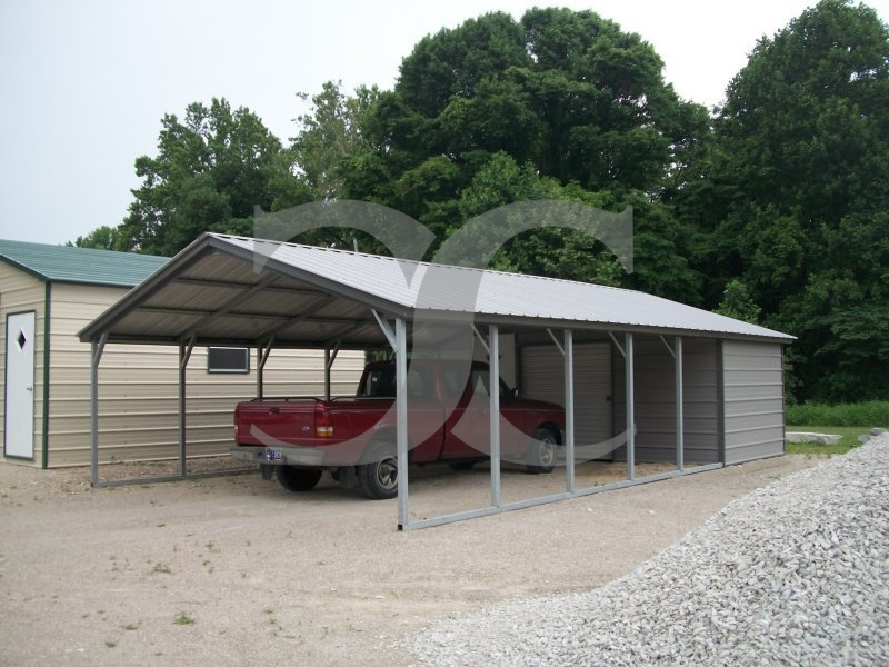 Carport | Vertical Roof | 18W x 36L x 7H Utility