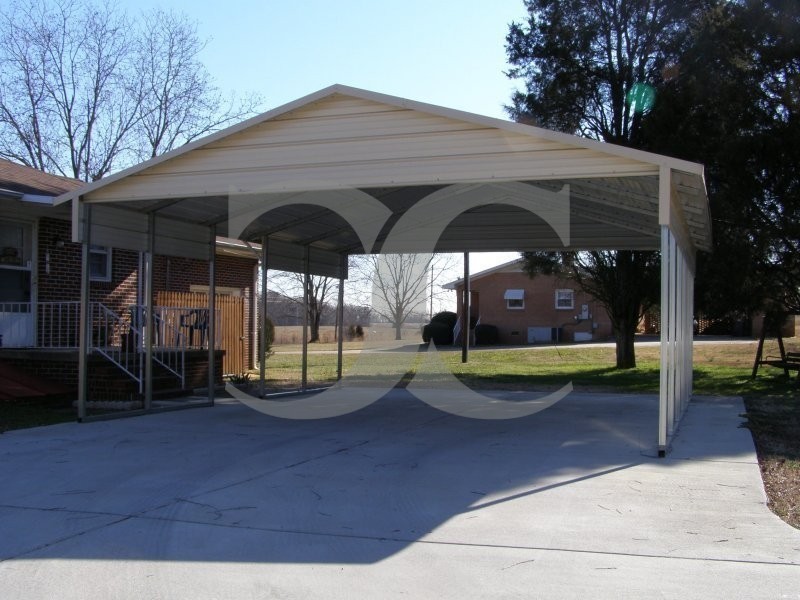 Carport Boxed Eave Roof 20W x 26L x 8H 2 Gables 2 18 Panels