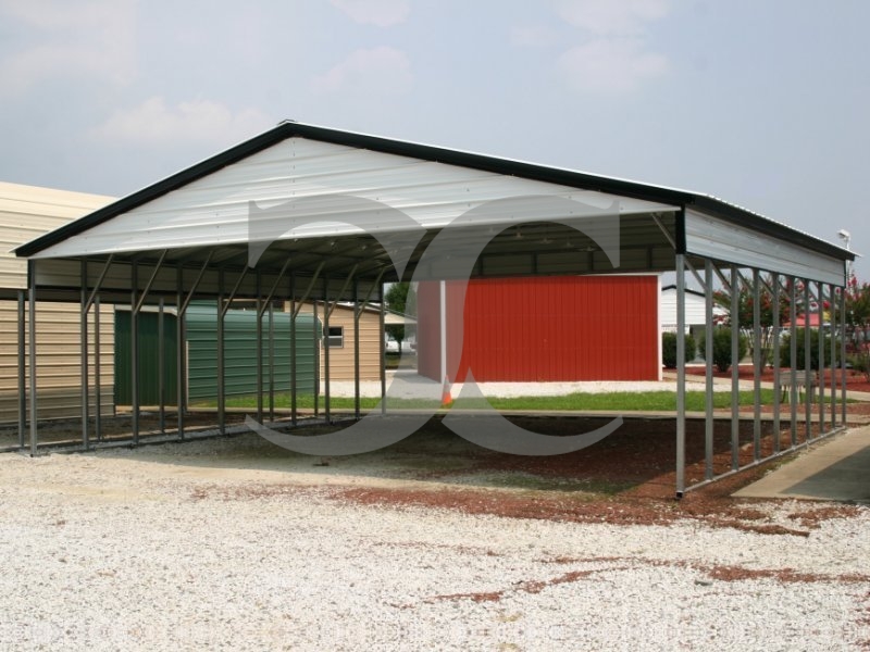 Carport | Vertical Roof | 30W x 36L x 8H | Triple-Wide Shelter
