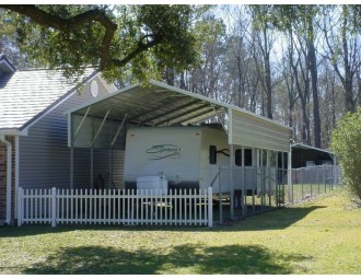 Carport | Boxed Eave Roof | 12W x 31L x 10H | RV Camper Cover