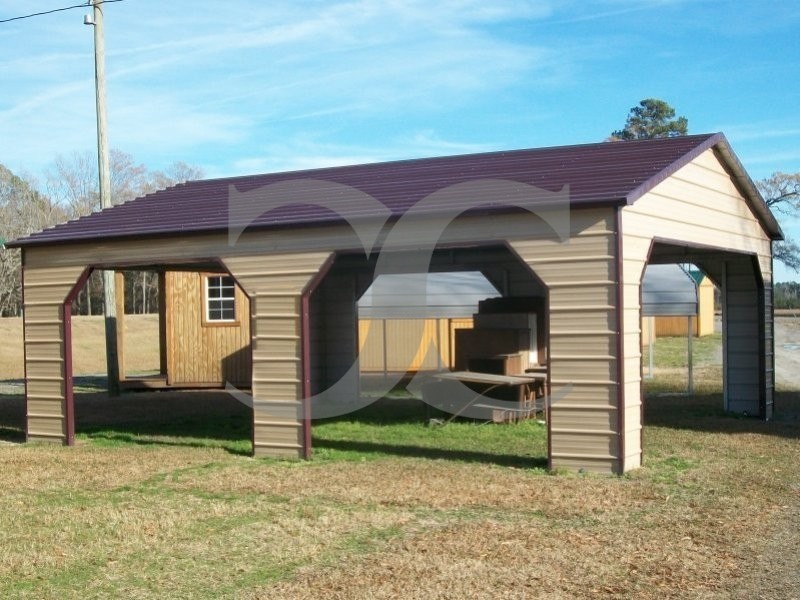 Carport Boxed Eave Roof 24w X 26l X 9h Pavilion Carport With