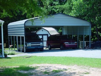 Carport | Regular Roof | 24W x 26L x 9H` | 2 Panels | 2 Gables |