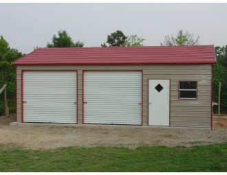 Garage | Boxed Eave Roof | 22W x 36L x 9H |  Side Entry Garage