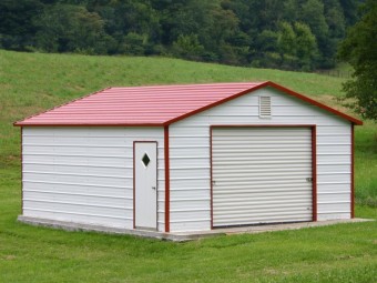 Garage | Boxed Eave Roof | 12W x 21L x 7H |  Backyard Garage