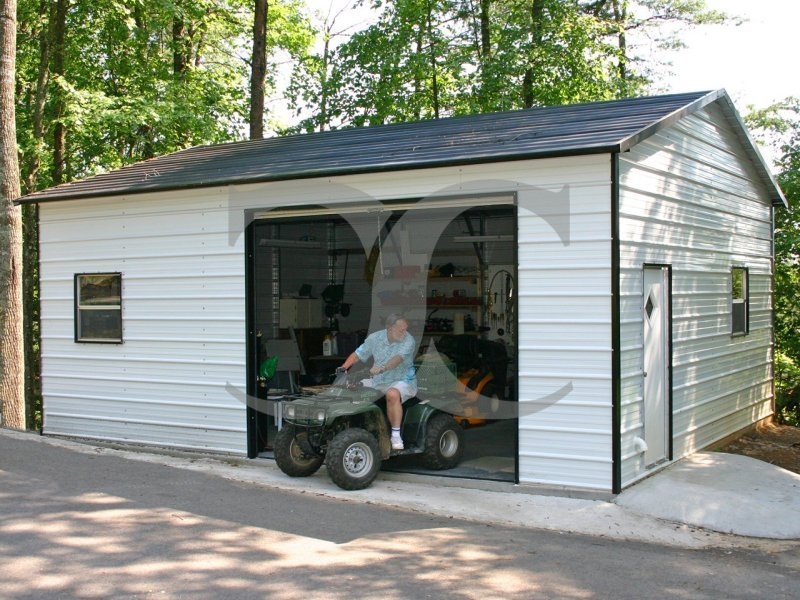 Garage | Boxed Eave Roof | 18W x 26L x 9H |  Garage Storage Building