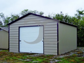 Garage | Boxed Eave Roof | 18W x 26L x 9H |  1-Car Metal Garage