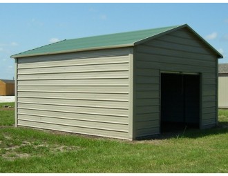 Garage | Boxed Eave Roof | 12W x 21L x 10H |  One Car Garage