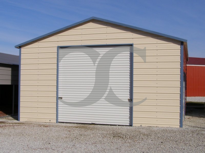 Garage | Boxed Eave Roof | 20W x 21L x 10H | Enclosed Garage
