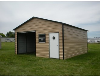 Garage | Boxed Eave Roof | 18W x 21L x 8H |  Metal Storage Building