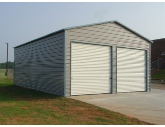 Garage | Boxed Eave Roof | 22W x 26L x 9H | Steel Garage Two Cars