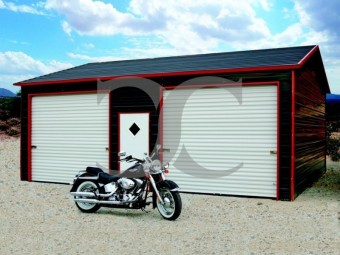 Garage | Boxed Eave Roof | 22W x 26L x 9H | Side Entry Garage