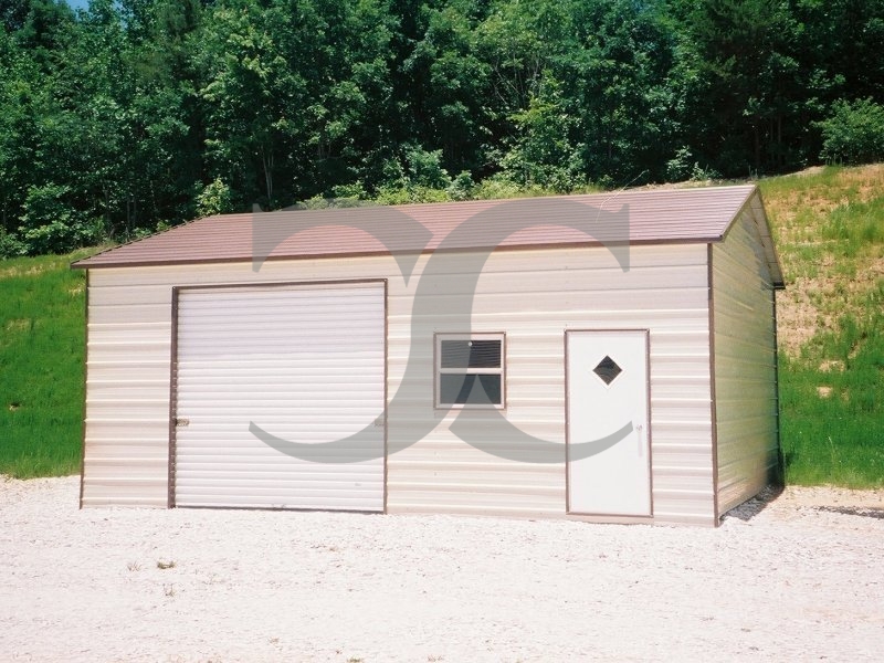 Garage | Boxed Eave Roof | 22W x 26L x 9H | Side Entry Enclosed Garage