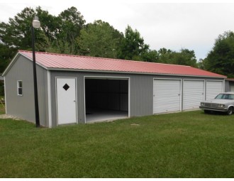 Metal Workshop Building | Vertical Roof | 24W x 51L x 9H |  Garage