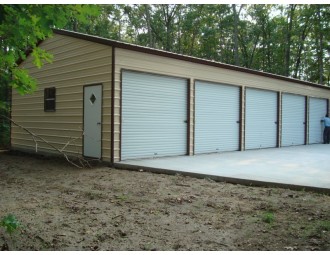 Enclosed Steel Building | Vertical Roof | 24W x 51L x 10H |  Workshop