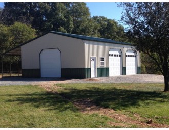 Enclosed Workshop | Vertical Roof | 30W x 41L x 14H |  Metal Shop