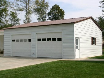 Metal Garage | Vertical Roof | 24W x 31L x 10H |  2-Car