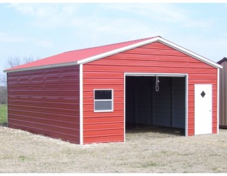 Garage | Vertical Roof | 20W x 26L x 8H |  Single Car Garage