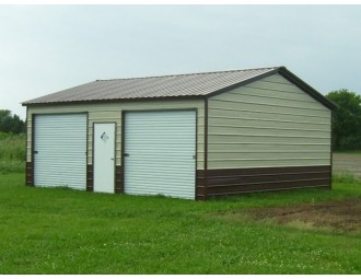 Metal Garage | Vertical Roof | 22W x 26L x 9H | Side Entry
