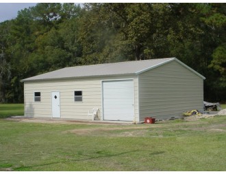 Steel Shop Building | Vertical Roof | 24W x 36L x 9H | Workshop