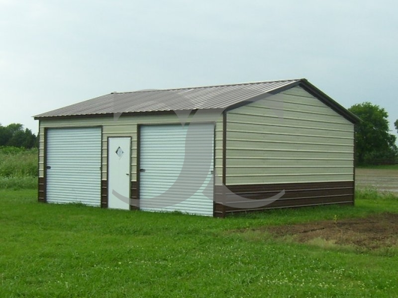 Metal Garage | Vertical Roof | 24W x 26L x 9H | Side Entry