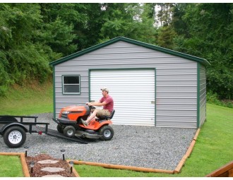 Metal Storage Garage | Vertical Roof | 20W x 21L x 9H | Metal Garage