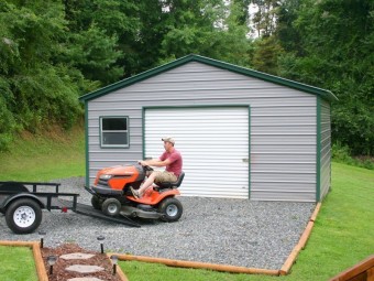 Metal Storage Garage | Vertical Roof | 20W x 21L x 9H | Metal Garage