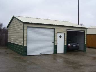 Metal Garage | Vertical Roof | 22W x 26L x 9H | Side Entry