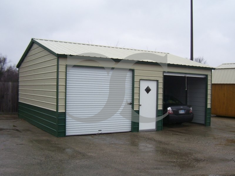 Metal Garage | Vertical Roof | 22W x 26L x 9H | Side Entry